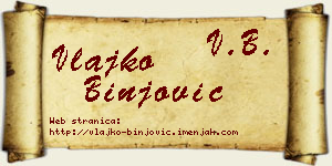 Vlajko Binjović vizit kartica